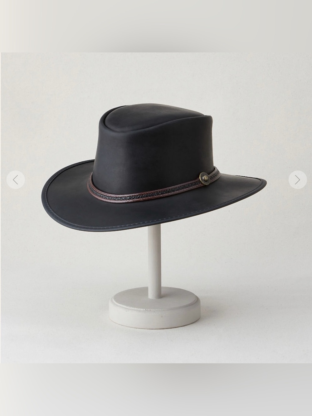 $169 Overland Desperado Leather Western Outback Style Hat Large Made USA